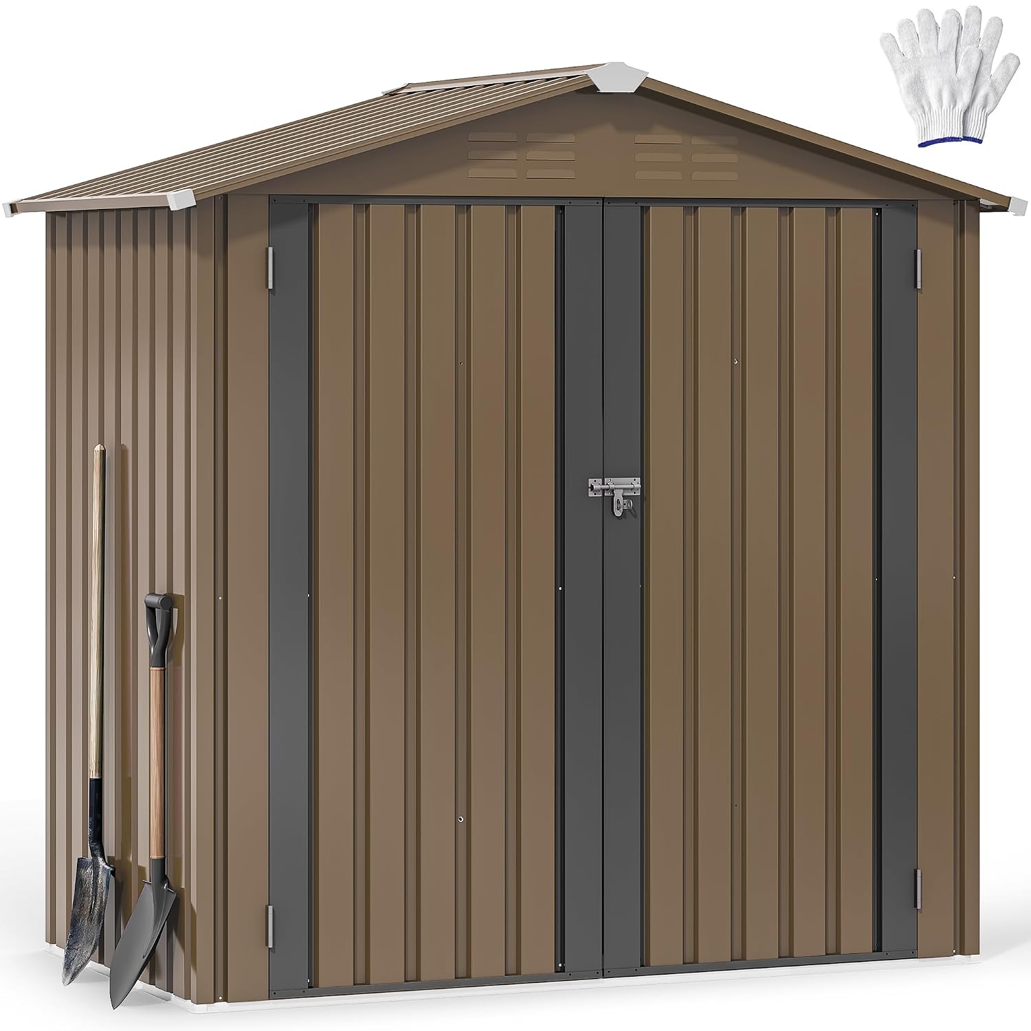Outdoor Furniture Heavy Duty - 6x4ft Metalen Buitenberging, Waterdichte Gereedschapsschuur, Robuuste
