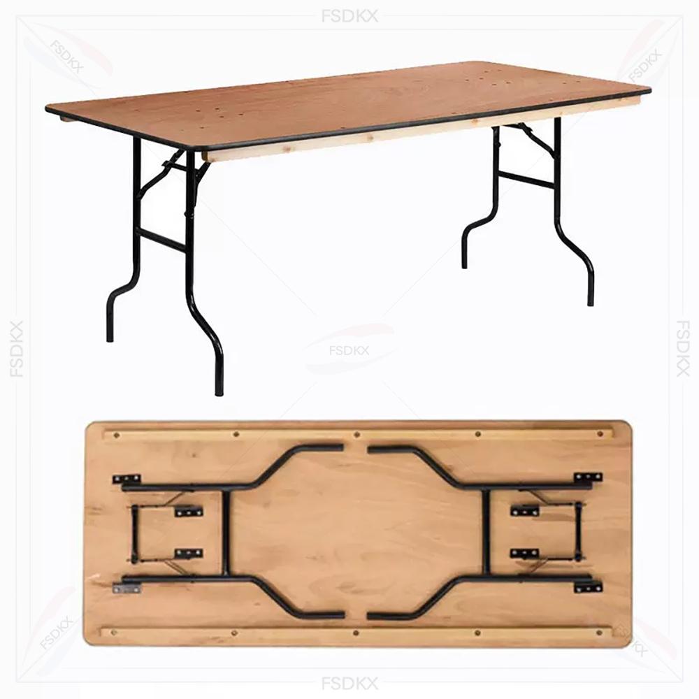 Outdoor Furniture Rental For Party - Duurzame rechthoekige verhuur opvouwbare houten eettafels