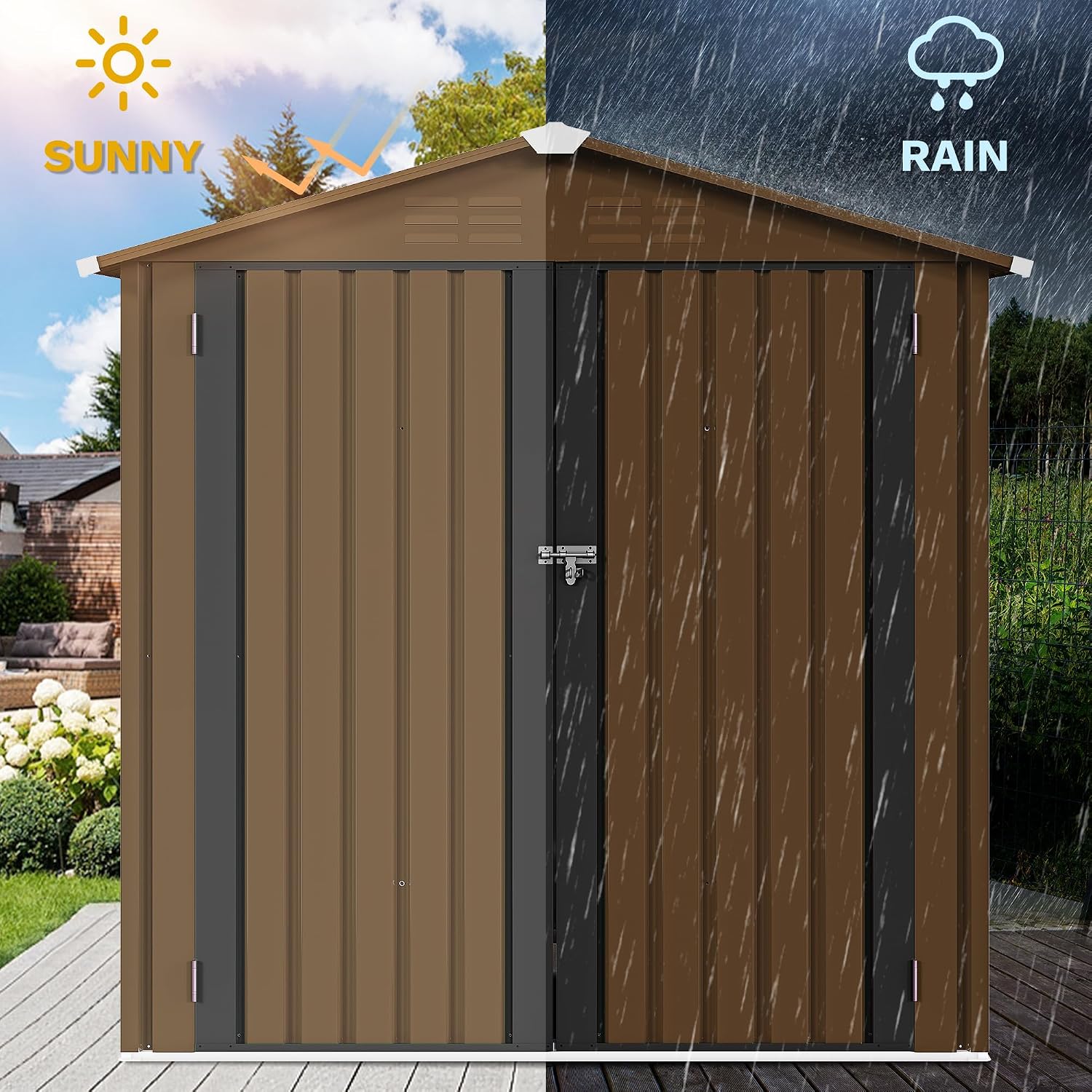 6x4ft Metalen Buitenberging, W - Outdoor Furniture Heavy Duty recensie en prijs