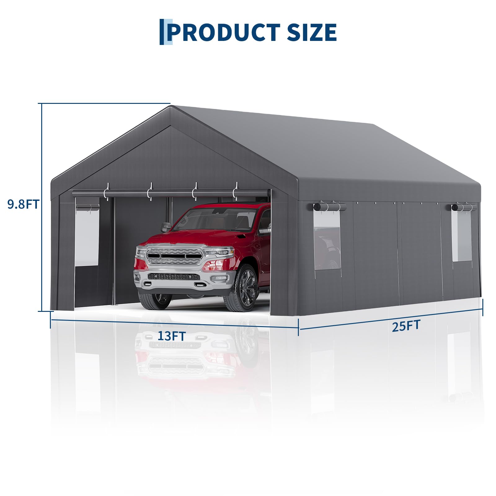13x25FT Zware-duty carport, dr - Outdoor Furniture Heavy Duty recensie en prijs