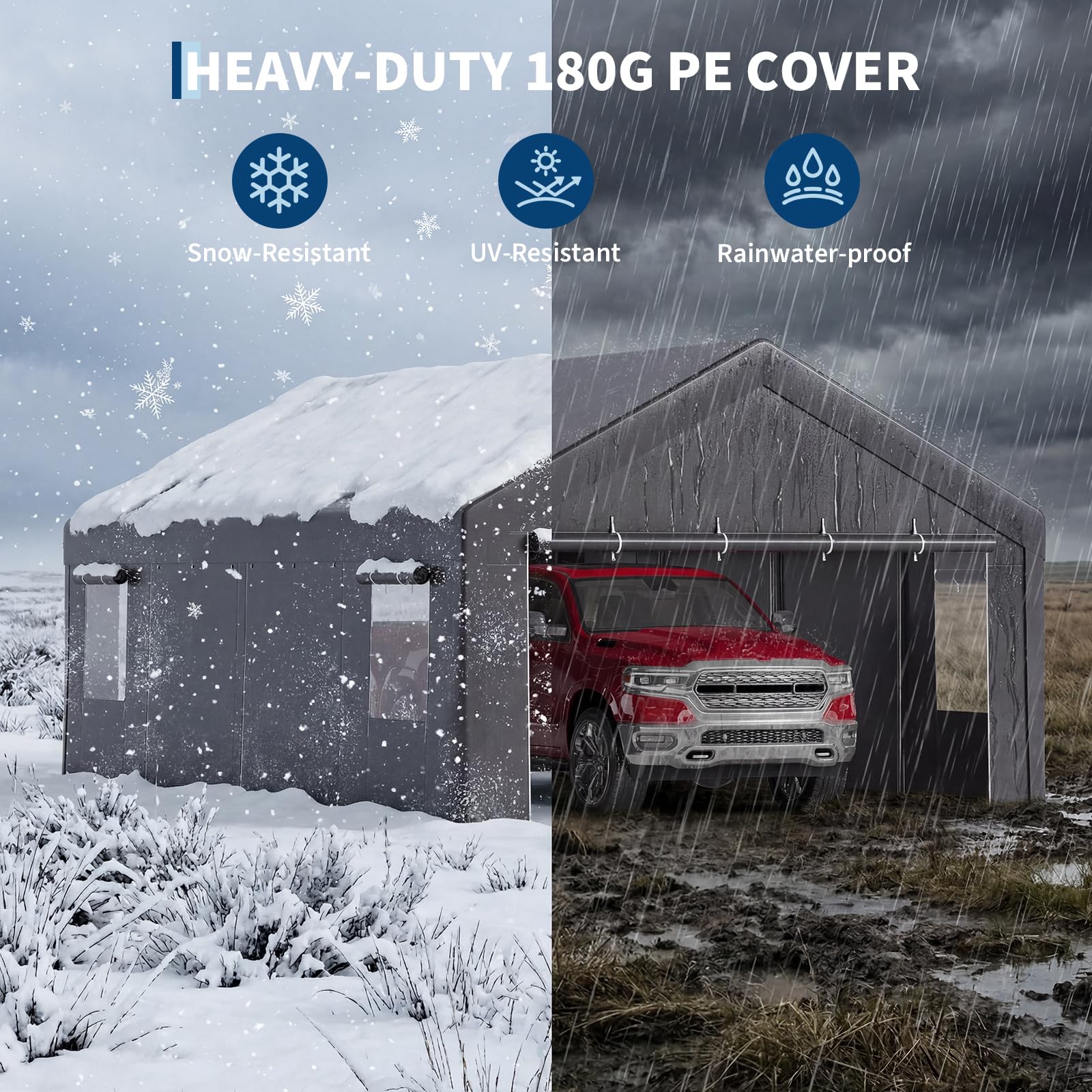 13x25FT Zware-duty carport, dr - Outdoor Furniture Heavy Duty recensie en prijs